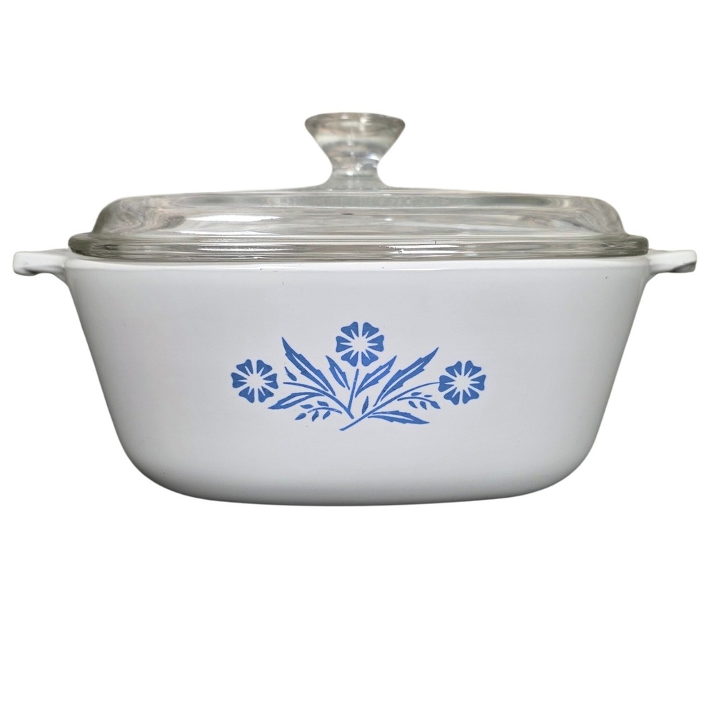 Corning Ware Casserole Dish Cornflower 1 1/2 Qt P-1 1/2-B Retro Americana Vtg